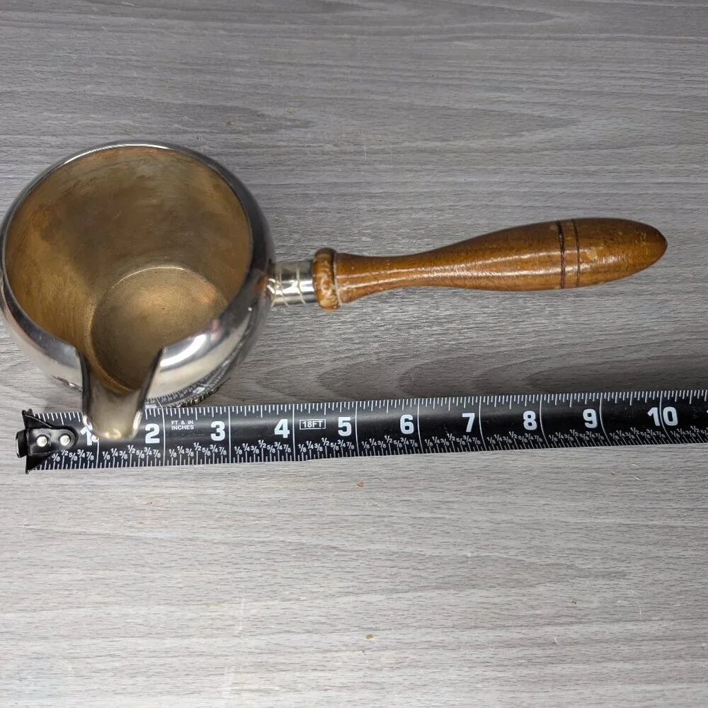Vintage S.F. Co Silver Plate 2422 Brandy Warmer w/Wooden Handle 10